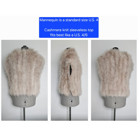 BRUNELLO CUCINELLI stunning! 100% cashmere & ostrich knit vest top $7,800 s/m - Picture 9 of 15